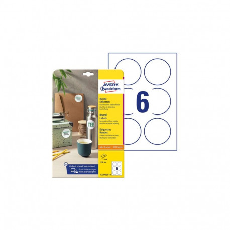 Sticker label AVERY ZWECKFORM Q80mm 10 sheets removable (6229REV-10)