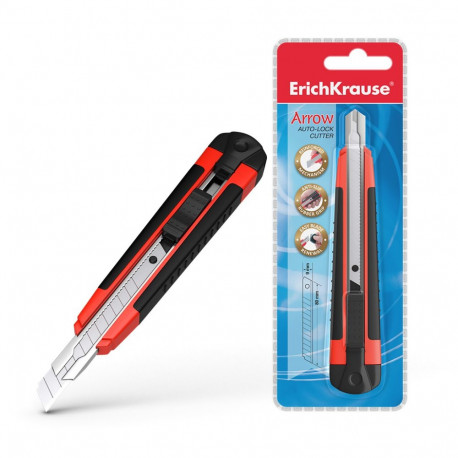 Cutter auto-lock ErichKrause® Arrow, 18 mm (plastic blister 1 pcs)