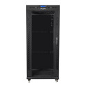 Installation cabinet rack 19 27U 600x600 black, glass door lcd (Flat pack)