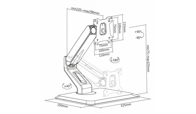 Screen Table Support Neomounts FPMA-D885BLACK