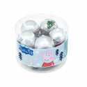 Christmas Bauble Peppa Pig Cosy corner Silver 10Units Plastic (Ø 6 cm)