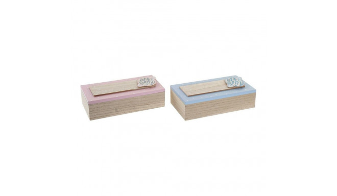 Dekoratīvs skapītis DKD Home Decor Dabisks Alumīnijs Koks MDF 22 x 6 x 9 cm (2 gb.) (1 gb.)