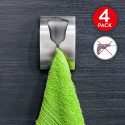 Tatkraft Ida Strong Adhesive Towel Rack (Value Pack 4 Pcs) Up to 5 kg Stainless Steel