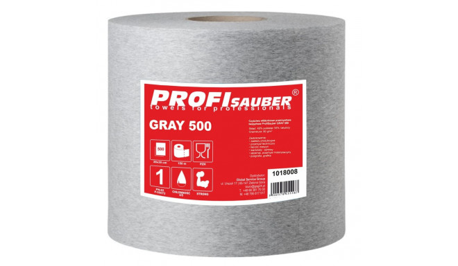 Gray nonwoven industrial cleaning cloth ProfiSauber GRAY 500