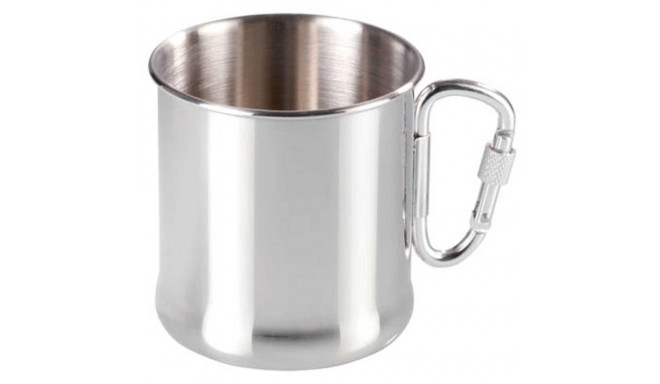 Stainless steel tourist mug with carabiner, 270 ml