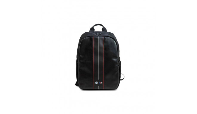 BMW Carbon & Red Stripe backpack for a 16" laptop - black
