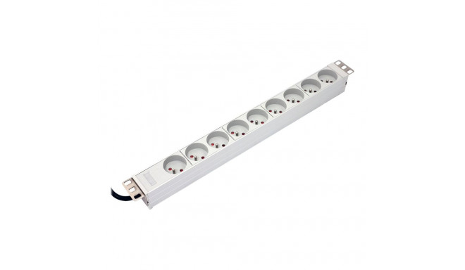 ASM A-19-STRIP-3-IMP PDU outlet strip 19 RACK 9xType E, 1.8m cable with Schuko, aluminium