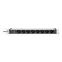 DIGITUS 1U Aluminum PDU rackmountable 8x Safety outlet 16A 230VAC 50/60Hz IEC C20 plug