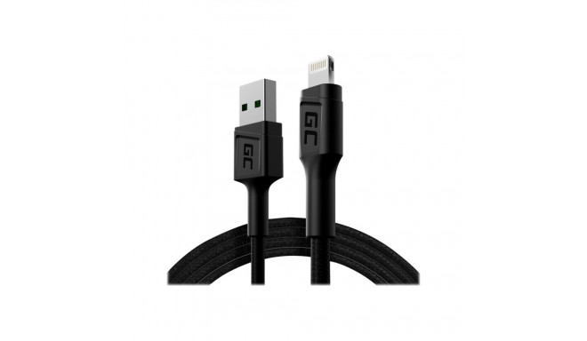 GREENCELL KABGC05 Cable Green Cell Ray USB-A - Lightning White LED 120cm with support for Apple