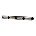 GEMBIRD NPP-C524CM-001 Gembird 19 patch panel 24 port 1U cat.5e with rear cable management, black