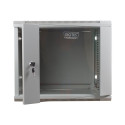 DIGITUS DN-WU19 09U/600 DIGITUS Wall Mount Cabinet 19 9U 501/600/600mm, glass door, grey, unmounted