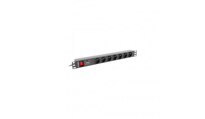 LANBERG PDU-07E-0200-BK Lanberg PDU 1U 16A, 7 sockets French, 2m, Black