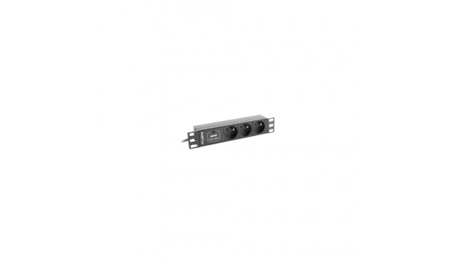 LANBERG PDU-03E-0200-IEC-BK Lanberg PDU 10 1U 10A, 3x 230v PL 2m Black