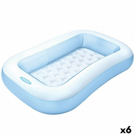 Täispuhutav lastebassein Intex Ristkülikukujuline Sinine Valge 90 L 166 x 25 x 100 cm (6 Ühikut)
