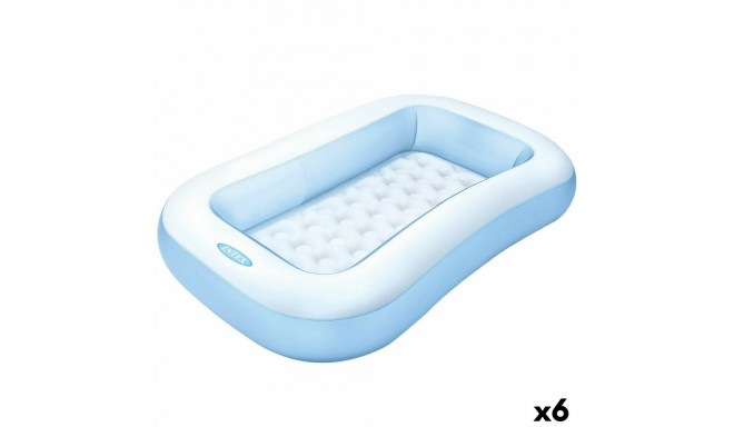 Inflatable Paddling Pool for Children Intex Rectangular Blue White 90 L 166 x 25 x 100 cm (6 Units)