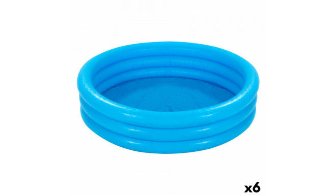 Inflatable Paddling Pool for Children Intex Blue Rings 581 L 168 x 40 cm (6 Units)