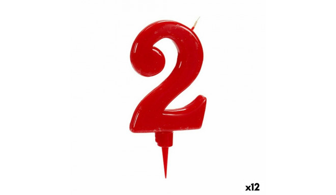 Candle Birthday Red Number 2 (12 Units)