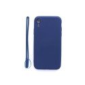 Evelatus Apple iPhone XR Soft Touch Silicone Case with Strap Dark Blue