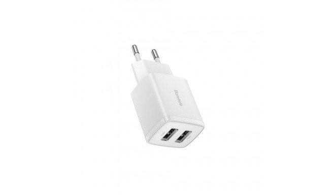 Baseus Compact Charger 2xUSB 10,5W White