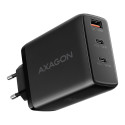 AXAGON ACU-DPQ100 GaN Wall charger, 3x port (USB + dual USB-C), PD3.0/QC4+/PPS/Apple, 100W, black