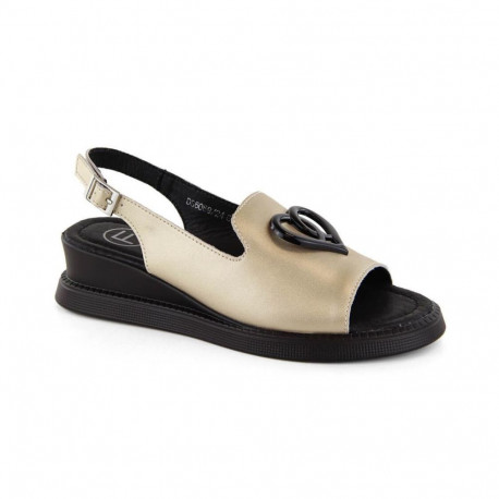 Filippo W PAW534B leather wedge sandals, gold (39)