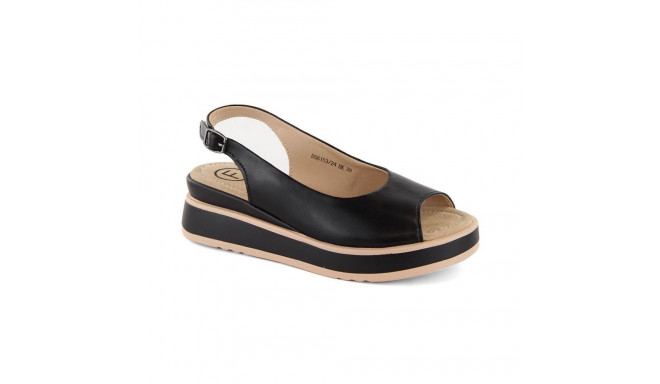 Filippo W PAW533 black leather platform sandals (40)