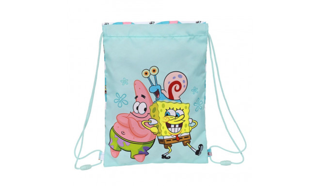 Backpack with Strings Spongebob Stay positive Blue White 26 x 34 x 1 cm