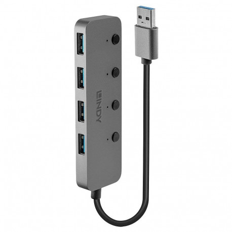 Lindy 4 port USB 3.0 hub with on/off switches, USB hub