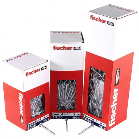 Power-Fast II spaanplaatkruvi 5,0x120 tasapinnapea TX 50tk, osaliselt keermestatud, tsingitud