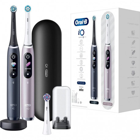 Braun Oral-B iO Series 9 Electric Toothbrush (black/rose, black onyx/rose quartz with 2nd handpiece)