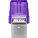 Kingston DataTraveler microDuo 3C 256GB USB Stick (Purple/Transparent, USB-A 3.2 Gen 1, USB-C 3.2 Ge