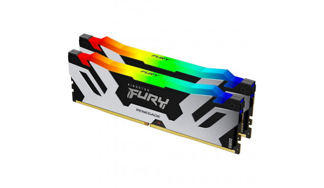 Kingston DDR5 32GB 6000 - CL - 32 - Dual-Kit - DIMM - KF560C32RSAK2-32, fury renegade RGB, black/sil