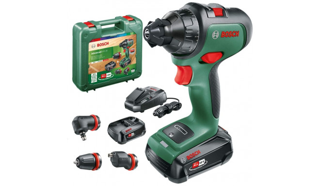 Bosch Cordless Drill AdvancedDrill 18, with attachments (green/black, 2x Li-Ion battery 2.5Ah, case)