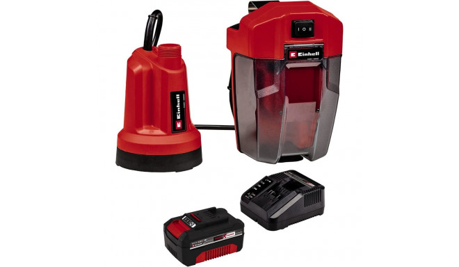 Einhell cordless clear water pump GE-SP 18 LL Li, submersible / pressure pump (red/black, Li-ion bat