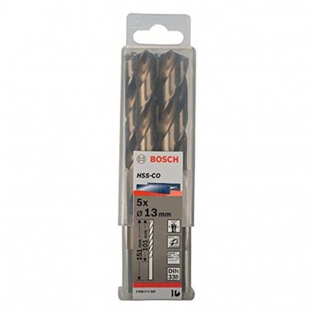 Bosch Metal twist drill HSS-Co, DIN 338, 13.0mm (5 pieces, working length 101mm)