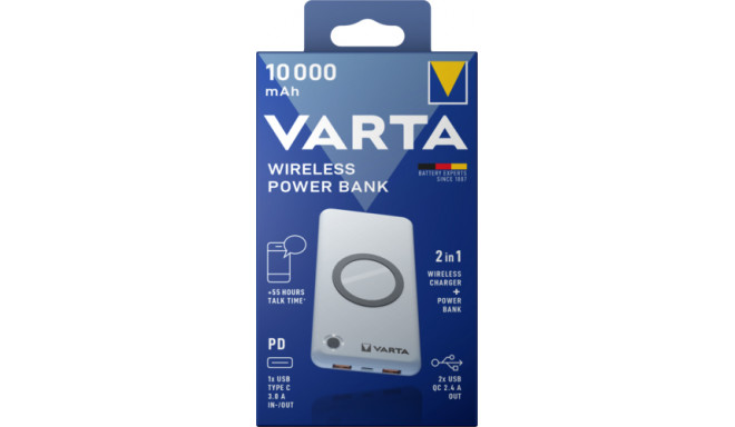 Varta Wireless Power Bank, power bank (white, 10,000 mAh)
