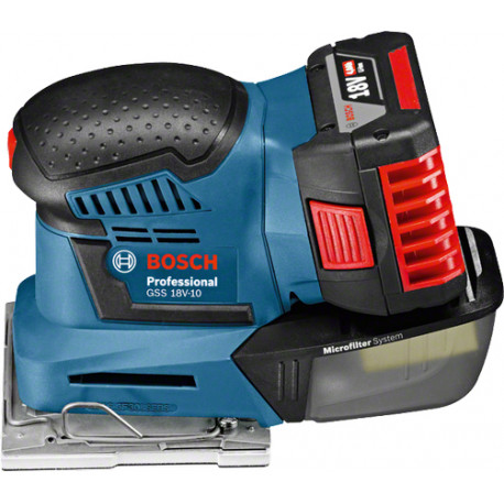 Bosch cordless orbital sander GSS 18V-10 Professional (blue, L-BOXX, without battery and charger)