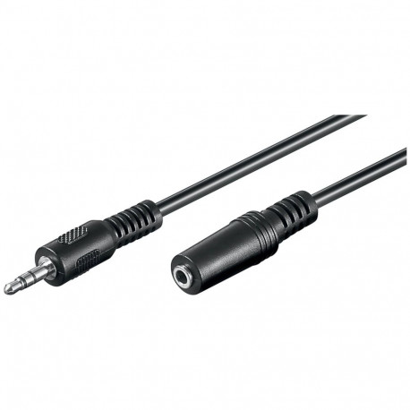Aux-pikenduskaabel 3,5mm>3,5mm pistikud stereo 3Meter, must