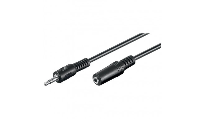 Aux-pikenduskaabel 3,5mm>3,5mm pistikud stereo 3Meter, must