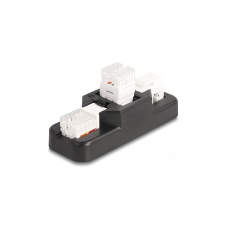 Delock Keystone LSA Set with clip-on holder RJ45 / RJ11 Cat.6 black