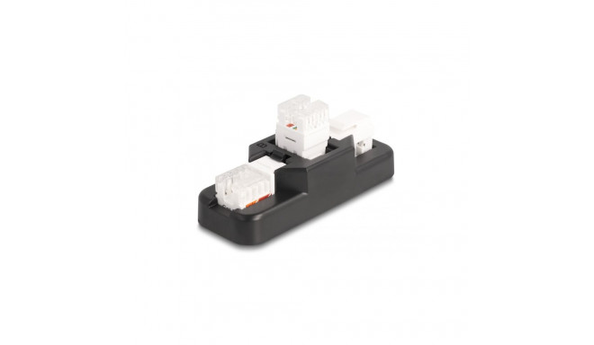 Delock Keystone LSA Set with clip-on holder RJ45 / RJ11 Cat.6 black