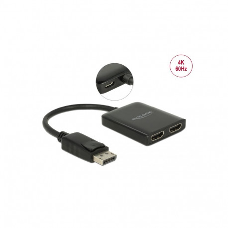 Delock DisplayPort 1.4 Splitter 1 x DisplayPort to 2 x HDMI MST
