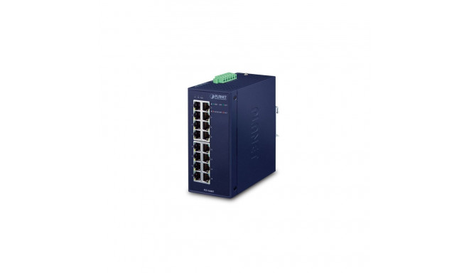 IP30 Industrial 16-Port 10/100/1000T Gigabit Ethernet Switch (-40~75 degrees C, dual 12~48V DC/24V A