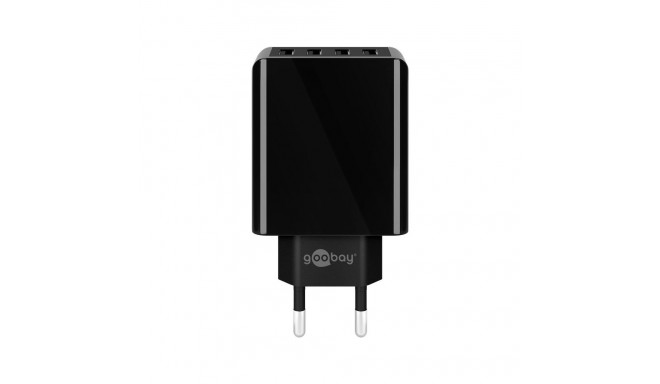 4-way USB charger (30W) black