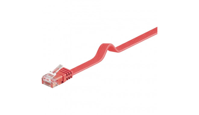 Võrgukaabel Cat6 UTP 1.0m, punane, lapik, CU