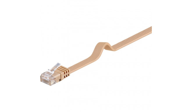 CAT FLAT 6-0100 U/UTP Light brown 1m