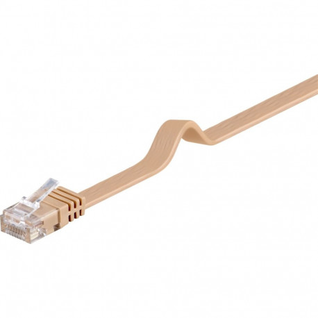 Võrgukaabel Cat6 UTP 0.5m, helepruun, lapik, CU