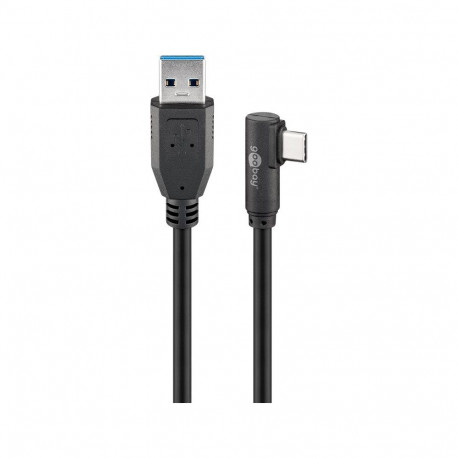 USB-C kaabel C - A 2.0m, USB 3.1 - USB 3.0, 5Gbps, 90°, must