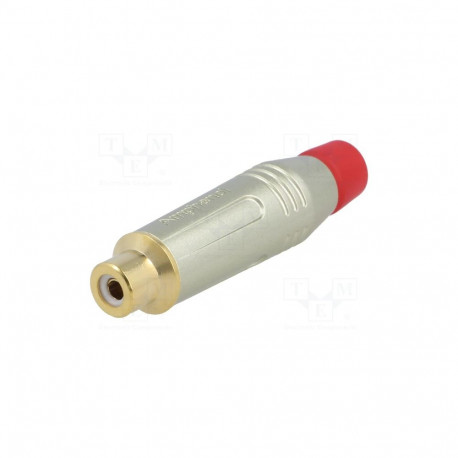 RCA pesa kaablile metallist, punane, kullatud 3-7 mm, Amphenol