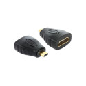 Üleminek Micro HDMI (M) - HDMI (F), must, kullatud kontaktid